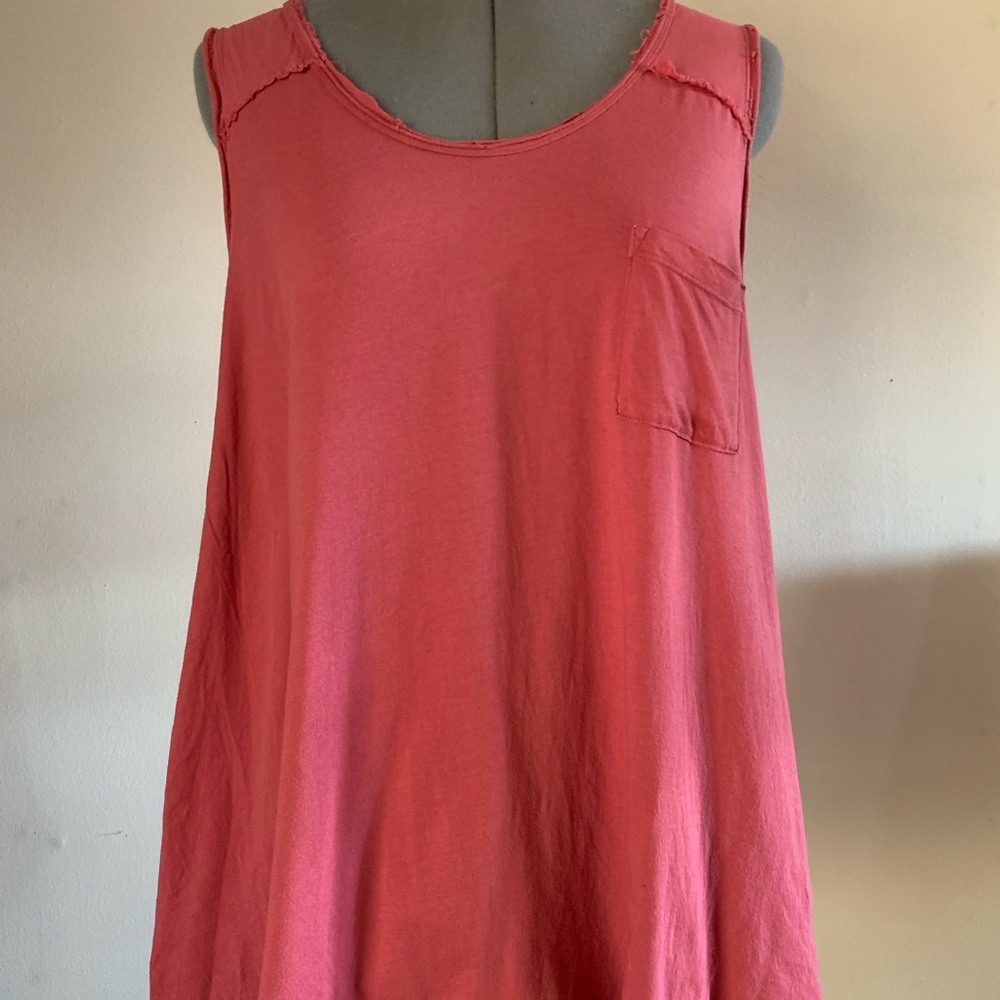Free People We The Free Tank Dress XS Coral Raw Hem Boho